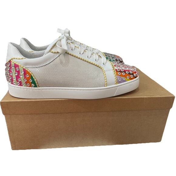 Christian Louboutin Seavaste 2 Orlato White Leather Spiked Sneakers Men’s 43 - Picture 7 of 10